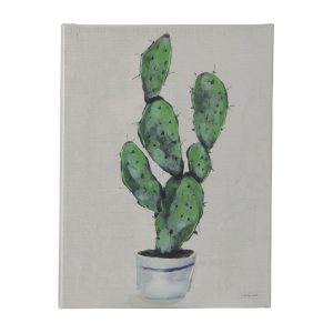 PEINTURE SUR TOILE CACTUS VERT FOND GRIS