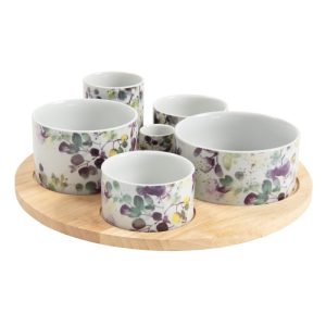 SERVICE APERITIF GARDEN 6 PIECES PLATEAU TOURNANT 31 CM