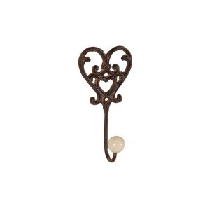PATERE 1 CROCHET COEUR ET CERAMIQUE